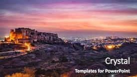  Presentation with india fort - Audience pleasing presentation design consisting of fort in twilight jodhpur rajasthan backdrop and a wine colored foreground
