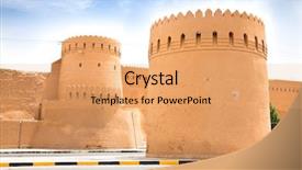  Presentation with iran history - PPT layouts enhanced with fort in yazd iran background and a coral colored foreground