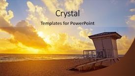  Presentation with morning sunrise - PPT theme enhanced with fort lauderdale beach morning sunrise background and a lemonade colored foreground