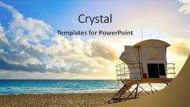  Presentation with morning sunrise - PPT theme featuring fort lauderdale beach morning sunrise background and a light blue colored foreground