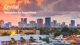  Presentation with florida - Cool new PPT theme with fort lauderdale florida usa skyline backdrop and a coral colored foreground