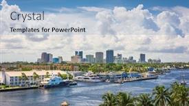  Presentation with florida - Slide deck featuring fort-lauderdale-florida-usa-skyline background and a teal colored foreground