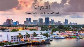  Presentation with florida - Audience pleasing slide deck consisting of fort-lauderdale-florida-usa-skyline backdrop and a coral colored foreground