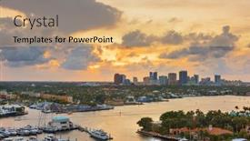  Presentation with fort - Amazing presentation design having fort-lauderdale-florida-usa-skyline backdrop and a coral colored foreground