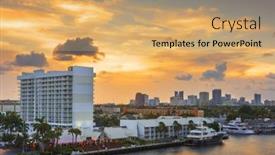  Presentation with florida - PPT layouts having fort-lauderdale-florida-usa-skyline background and a coral colored foreground
