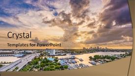  Presentation with florida - PPT theme having fort lauderdale florida usa skyline background and a coral colored foreground