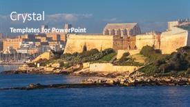  Presentation with malta - PPT layouts consisting of fort-manoel-on-the-manoel background and a teal colored foreground