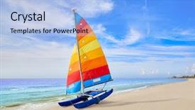  Presentation with sailboat - Theme having fort myers beach catamaran sailboat background and a light blue colored foreground