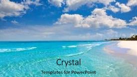  Presentation with florida beach - Audience pleasing PPT layouts consisting of fort myers beach clear water backdrop and a teal colored foreground