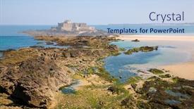  Presentation with fort - Beautiful slide deck featuring fort-national-and-beach backdrop and a light blue colored foreground
