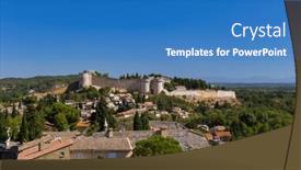  Presentation with fort - Beautiful theme featuring provance - fort saint-andre in avignon backdrop and a teal colored foreground