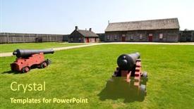  Presentation with fort - Presentation enhanced with fort-vancouver-interior-building background and a  colored foreground