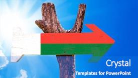  Presentation with madagascar flag - Slide deck enhanced with fort visit - madagascar flag wooden sign background and a cobalt blue colored foreground