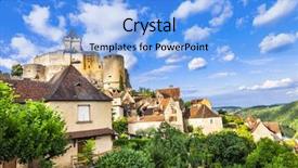  Presentation with medieval philosophy - PPT theme having fort visit - medieval fortress castelnaud touristic attraction background and a light blue colored foreground