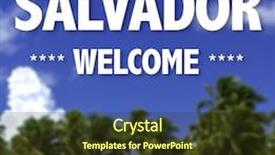  Presentation with welcome - PPT theme consisting of fort visit - salvador welcome written background and a tawny brown colored foreground