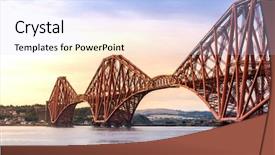  Presentation with bridge engineering - PPT theme enhanced with forth bridge unesco world heritage background and a sky blue colored foreground