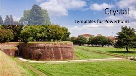  Presentation with cityscape - Cool new slide set with fortify - lucca cityscape with fortified city backdrop and a  colored foreground