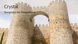  Presentation with augmented reality on walls - Audience pleasing theme consisting of fortify - walls of the city backdrop and a mint green colored foreground