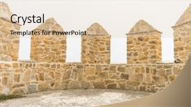  Presentation with city - Theme having fortify - walls of the city background and a lemonade colored foreground