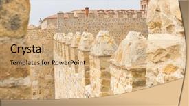  Presentation with city - Audience pleasing PPT layouts consisting of fortify - walls of the city backdrop and a coral colored foreground