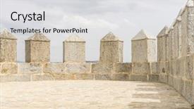  Presentation with city - PPT layouts enhanced with fortify - walls of the city background and a light gray colored foreground