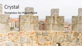  Presentation with augmented reality on walls - Colorful PPT theme enhanced with fortify - walls of the city backdrop and a sky blue colored foreground