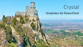  Presentation with mount kinabalu - Amazing PPT theme having fortress-guaita-on-mount-titano backdrop and a arctic colored foreground