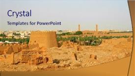  Presentation with riyadh - Presentation having fortress in riyadh saudi arabia background and a sky blue colored foreground