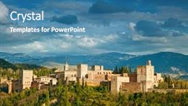  Presentation with granada - Colorful slides enhanced with fortress of alhambra granada spain backdrop and a teal colored foreground