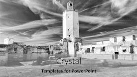  Presentation with africa - Beautiful presentation theme featuring fortress-of-el-jadida-morocco backdrop and a light gray colored foreground