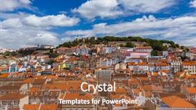  Presentation with saint - Theme featuring fortress of saint george - lisbon background and a tawny brown colored foreground