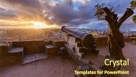  Presentation with saint - Audience pleasing PPT layouts consisting of fortress of saint george - lisbon backdrop and a tawny brown colored foreground