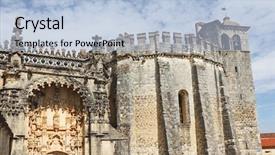  Presentation with knights - Presentation theme having fortress of the knights templar background and a  colored foreground