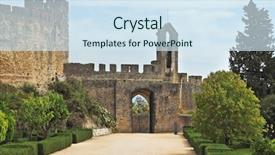  Presentation with castle wall - Presentation consisting of fortress of the knights templar background and a  colored foreground