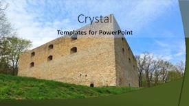  Presentation with hill - Presentation theme featuring fortress-on-green-hill-zamkova background and a light blue colored foreground