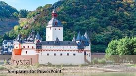  Presentation with castle - PPT layouts featuring fortress-pfalzgrafenstein-is-castle background and a mint green colored foreground