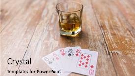  Presentation with gambling - PPT theme consisting of fortune and entertainment concept - glass background and a lemonade colored foreground