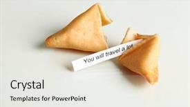  Presentation with fortune cookie - Slides enhanced with fortune cookie isolated on white background and a white colored foreground