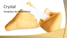  Presentation with fortune cookie - Beautiful slide set featuring fortune cookie isolated on white backdrop and a  colored foreground