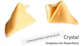  Presentation with fortune cookie - Theme having fortune cookie isolated on white background and a white colored foreground
