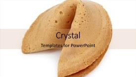  Presentation with fortune cookie - PPT theme featuring fortune cookie isolated on white background and a yellow colored foreground