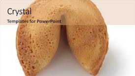  Presentation with fortune cookie - Colorful PPT theme enhanced with fortune cookie on white background backdrop and a coral colored foreground