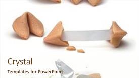  Presentation with fortune cookie - Cool new PPT theme with fortune cookie on white backdrop and a cream colored foreground