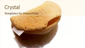  Presentation with fortune cookie - Amazing PPT theme having fortune cookie over white background backdrop and a cream colored foreground
