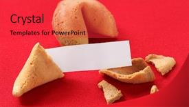 Presentation with fortune cookie - Theme having fortune cookie with blank message background and a red colored foreground