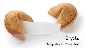  Presentation with fortune cookie - Presentation theme consisting of fortune cookie with blank message background and a white colored foreground