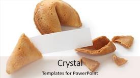  Presentation with fortune cookie - PPT theme consisting of fortune cookie with blank message background and a coral colored foreground