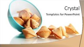  Presentation with fortune cookie game - Slide set consisting of fortune cookies in bowl isolated background and a white colored foreground
