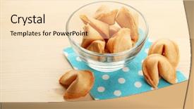  Presentation with cookies - Cool new presentation theme with fortune cookies in bowl backdrop and a lemonade colored foreground