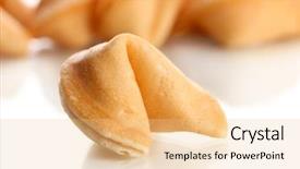  Presentation with cookies - Slides having fortune cookies isolated on white background and a lemonade colored foreground